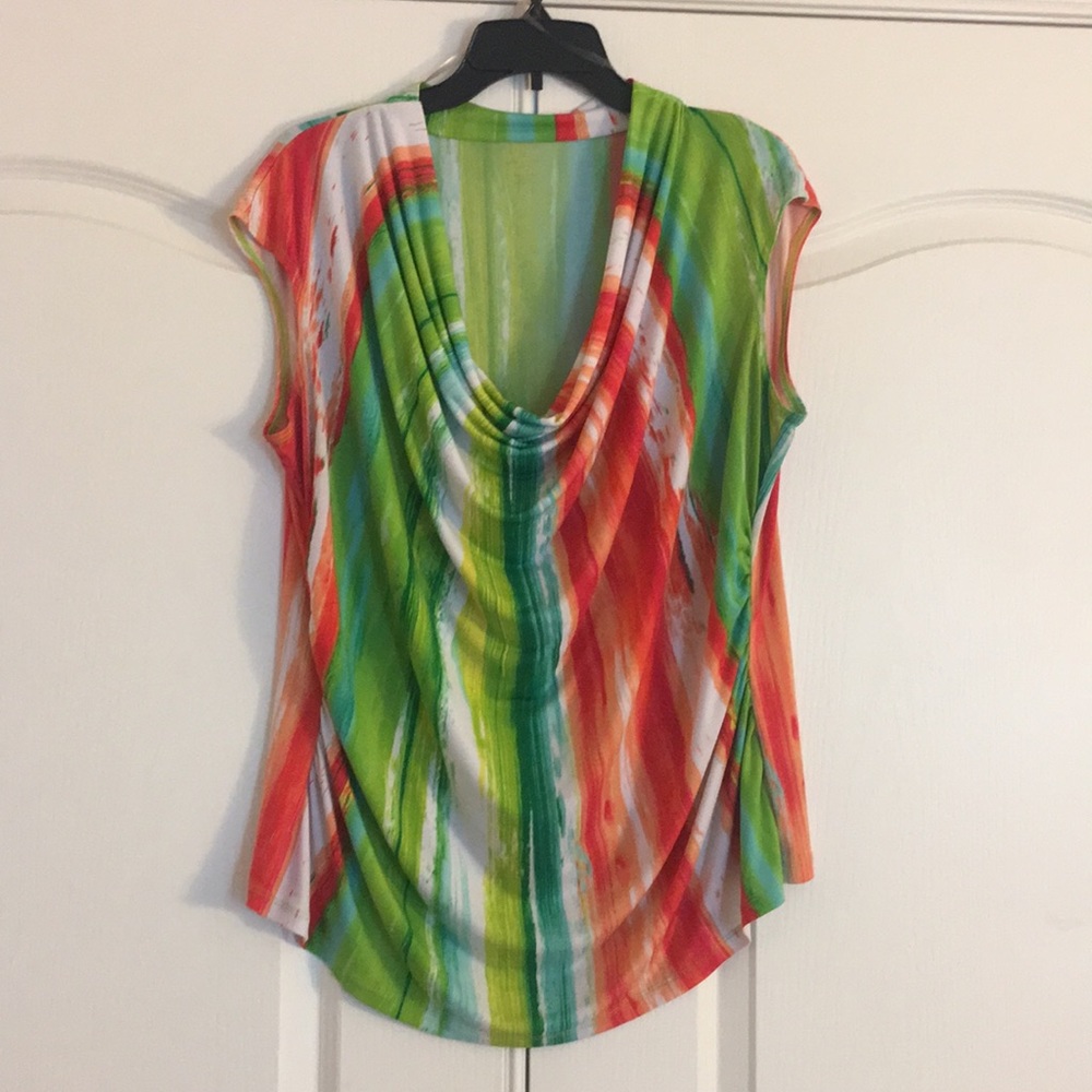 Colorful Cowl Neck Tank